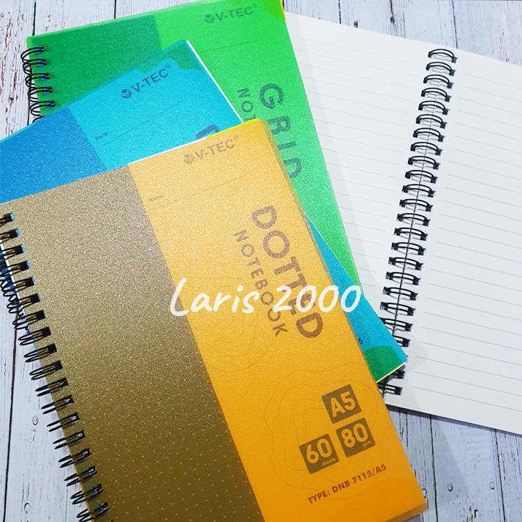 

Notebook A5 V-tec Spiral Garis / Kotak / Titik