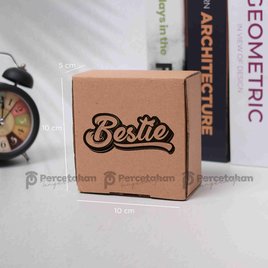 

Sablon / Cetak Kardus Corrugated 10x10x5 CM | Die Cut | Kotak Karton | Box Packing Souvenir Pizza
