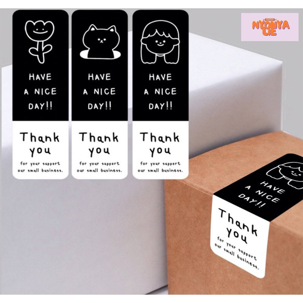 

SHN01 3 pcs/Lembar Sticker Label Have A Nice Day Thank You For Your Support