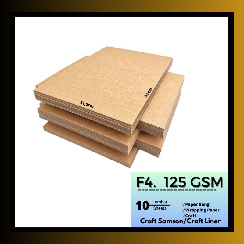 

Kertas Samson/Kertas Kraft Liner UK F4 Ketebalan 125 Gsm