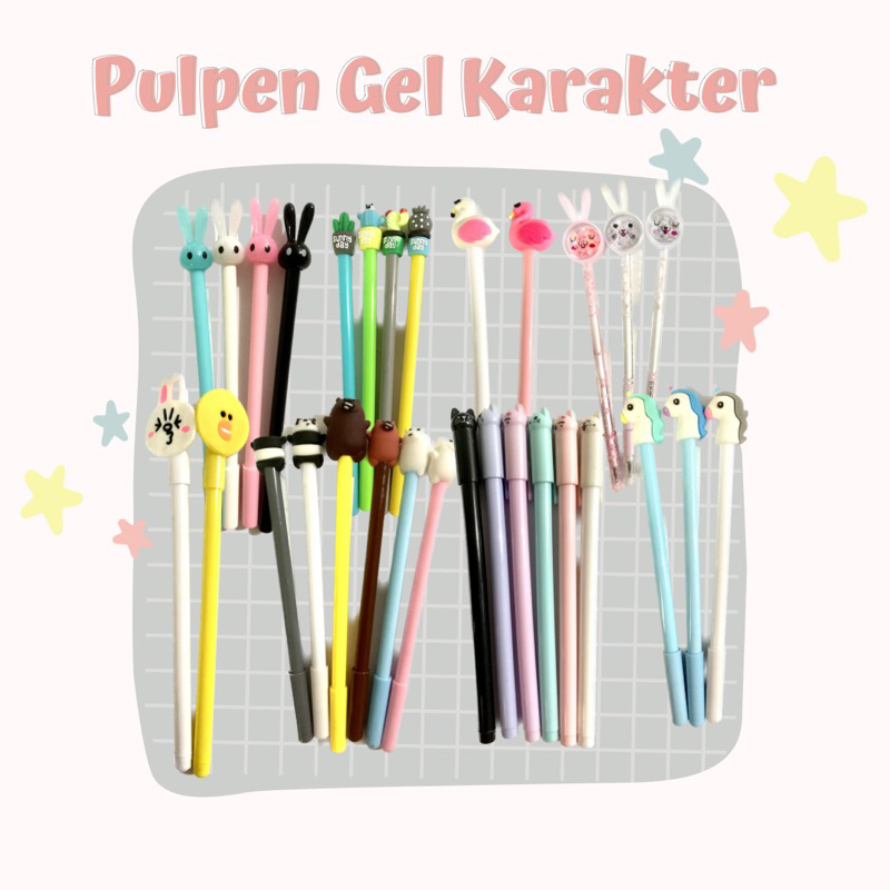

Pulpen Gel karakter kelinci / bare bear / kucing flaminggo