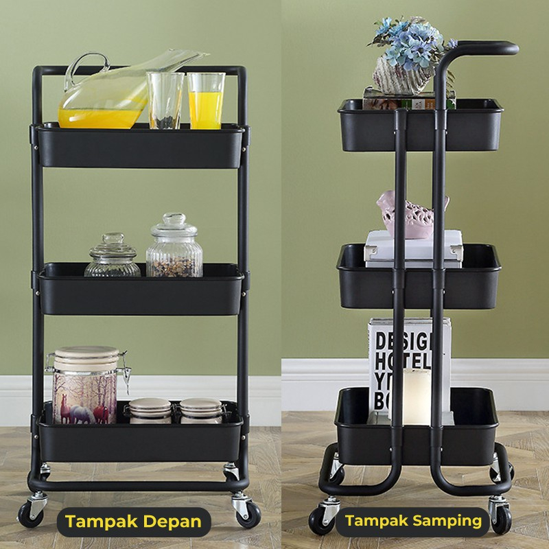 KING Dreams Rak Dapur Serbaguna Multipurpose Kitchen Trolley Rak Troli Rak Kamar Mandi Rak Susun Plastik dengan Roda