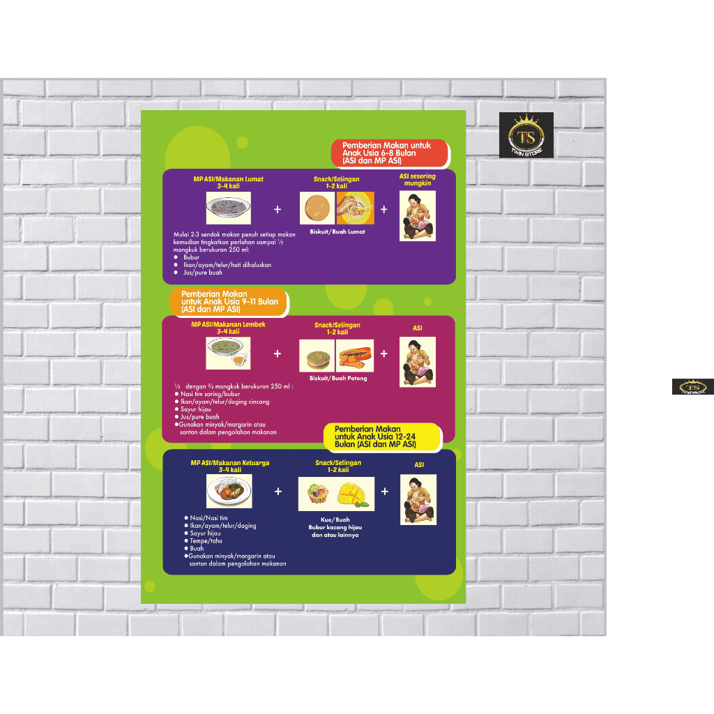 [ NEW ] Poster Kesehatan Tentang/Kebidanan Pemberian Makan Untuk Anak Usia 6-8 Bulan (ASI dan MPASI)