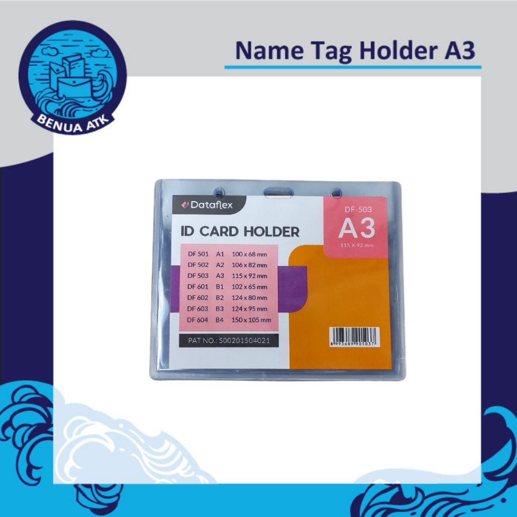 

ID Card Holder / Name Tag Plastik Mika A3 Dataflex [isi 20pcs] VC-503