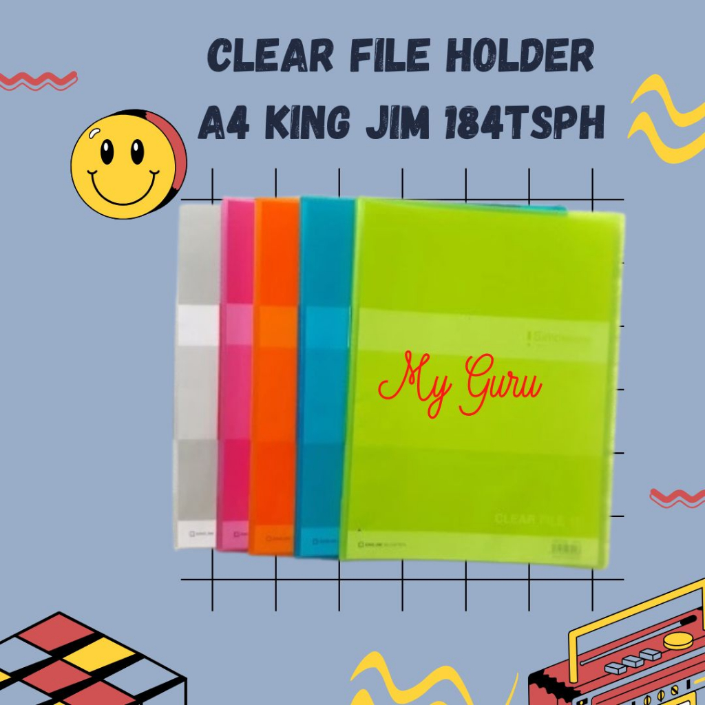 

[PCS] KING JIM 184TSPH CLEAR FILE HOLDER A4 10 POCKET