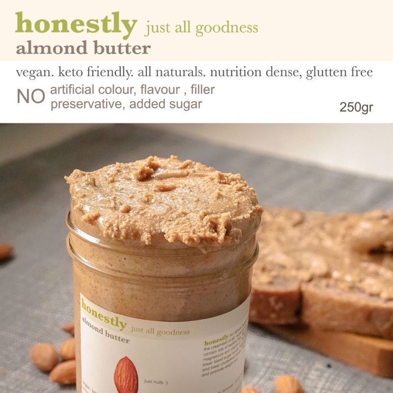 

HONESTLY Almond Butter - Unsweetened Vegan Keto Gluten-free 100% Natural