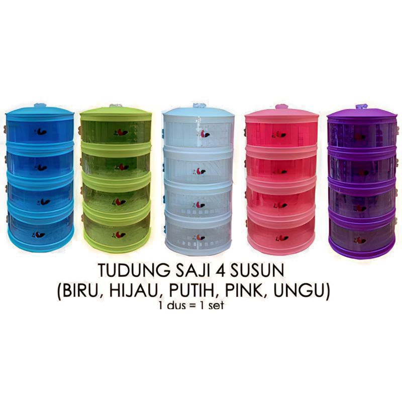 TUDUNG SAJI DIAMOND 4 SUSUN TUDUNG SAJI TEMPAT PENYIMPANAN MAKANAN 4 SUSUN