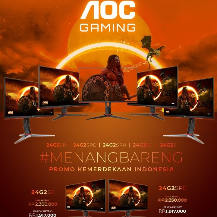 Bundling Monitor AOC 24"G2SE + Headset Olike GH1