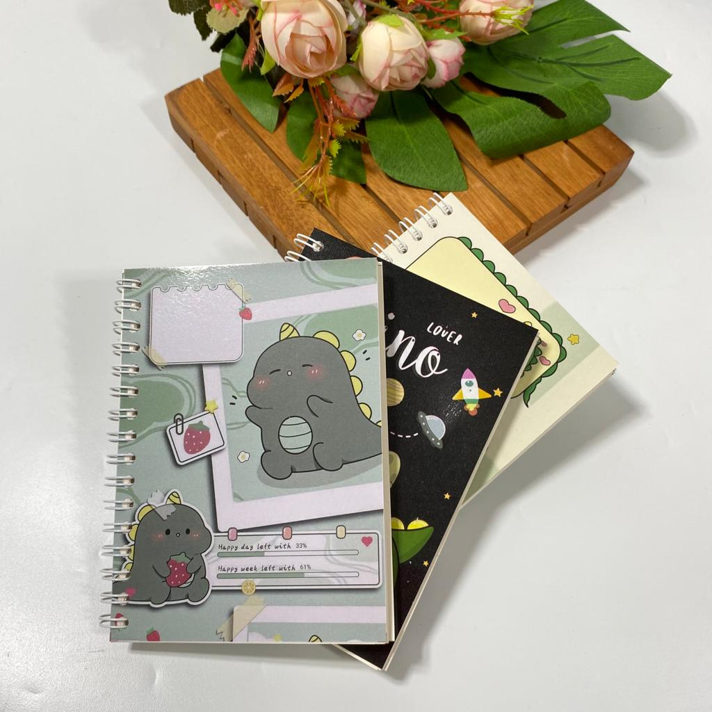 

Note Book Spiral Large (10 cm X 14 cm) Edisi Dino Cartoon / Notebook A6 Custom / Seminar Kit Surabaya
