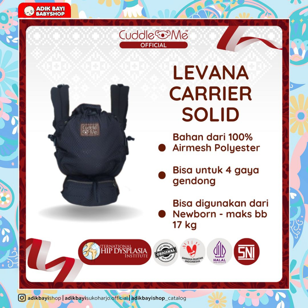 ⁣NEW Levana Carrier CuddleMe Gendongan Bayi SSC M Shape New Born Gendongan Depan 4 Posisi Gendong