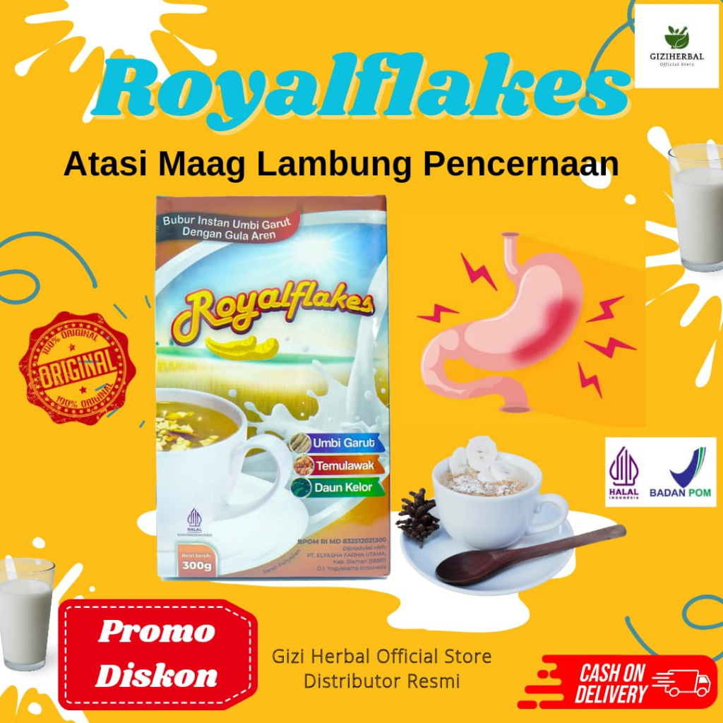 

Royalflakes Bubur Instan Atasi Maag Lambung Pencernaan