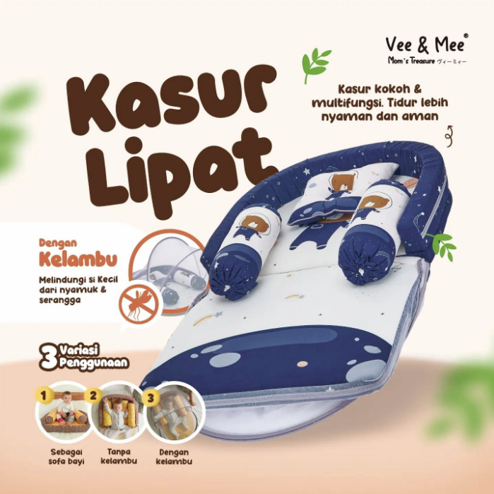 Vee & Mee Kasur Bayi Lipat Oval Astronaut Bear Series  VMK1040