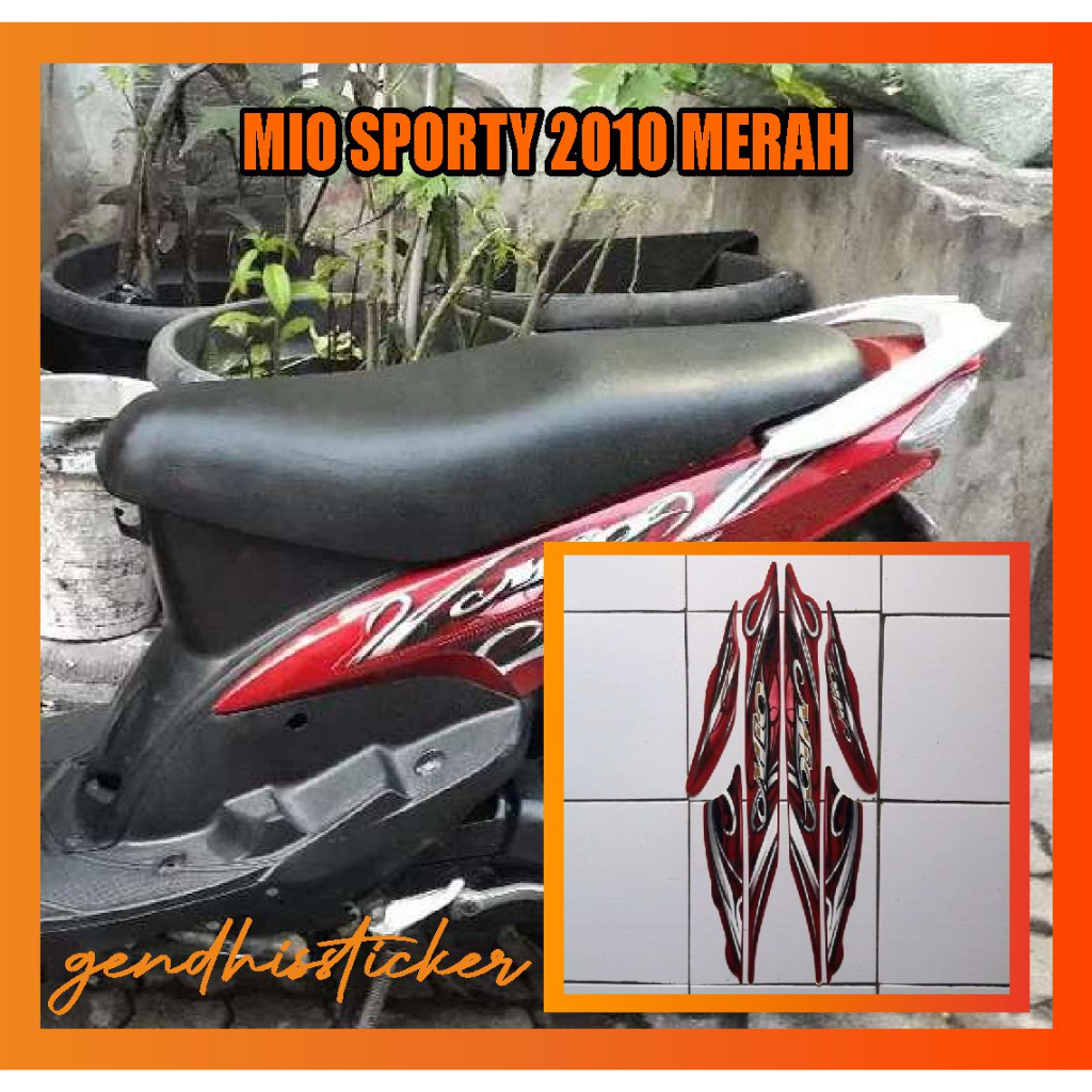 striping motor mio sporty 2010 merah