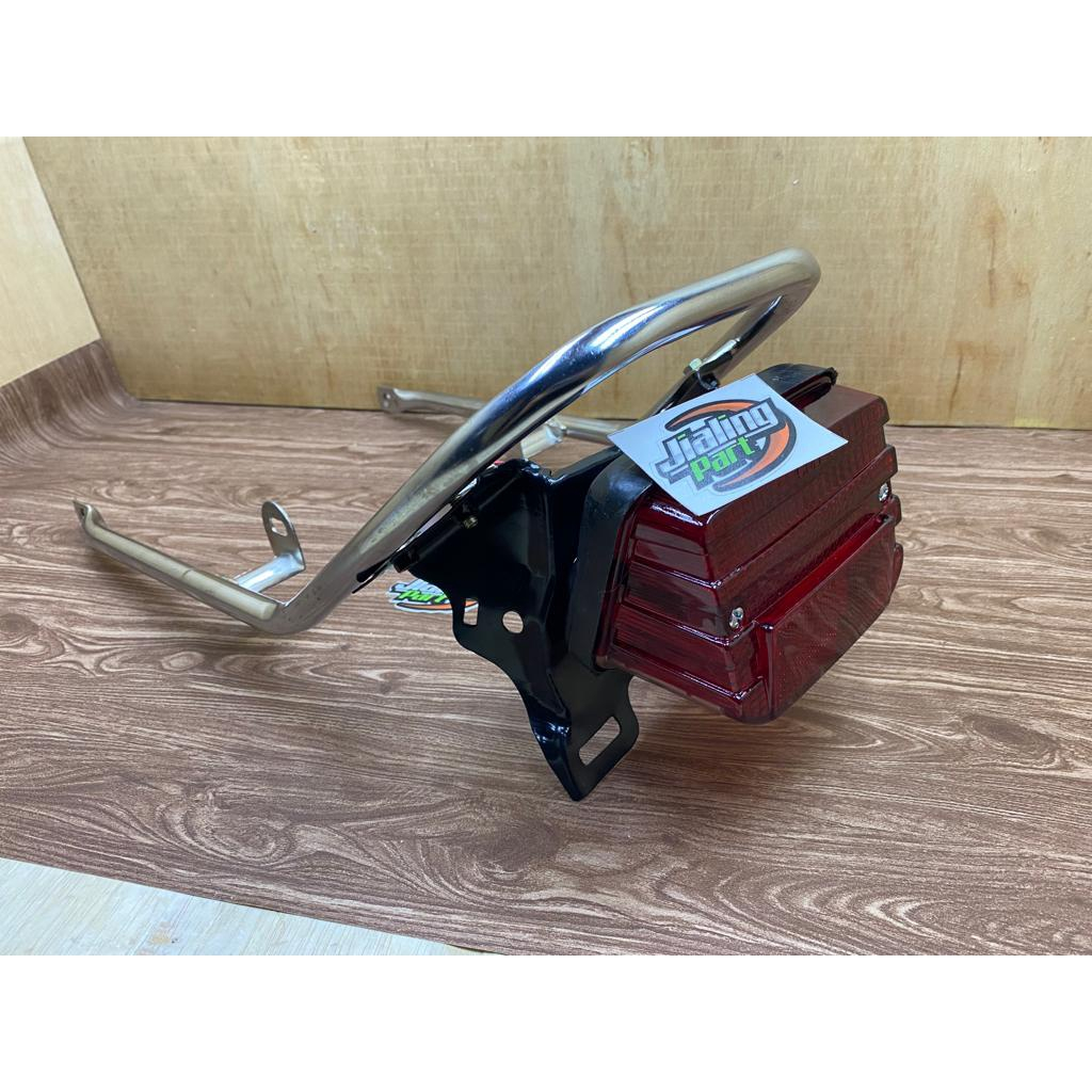 begel crom behel chrome GL 100 set pangkon stoplamp dan set lampu stopan merah GL 100