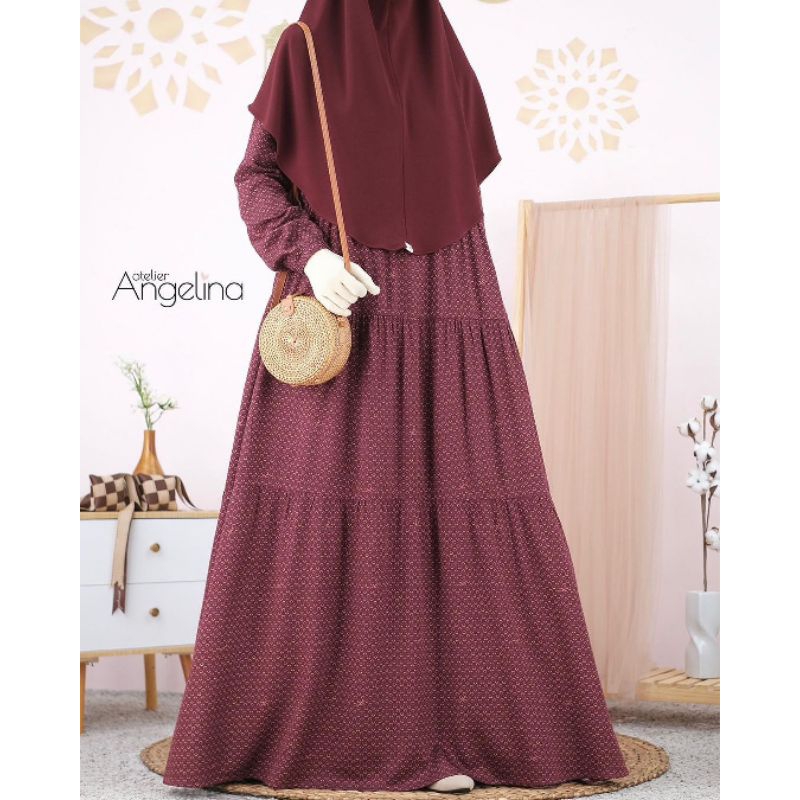 SMILEY - Maroon Burgundy | Bella Dress Paris Viscose Size L Original By Atelier Angelina (Juli 2022)