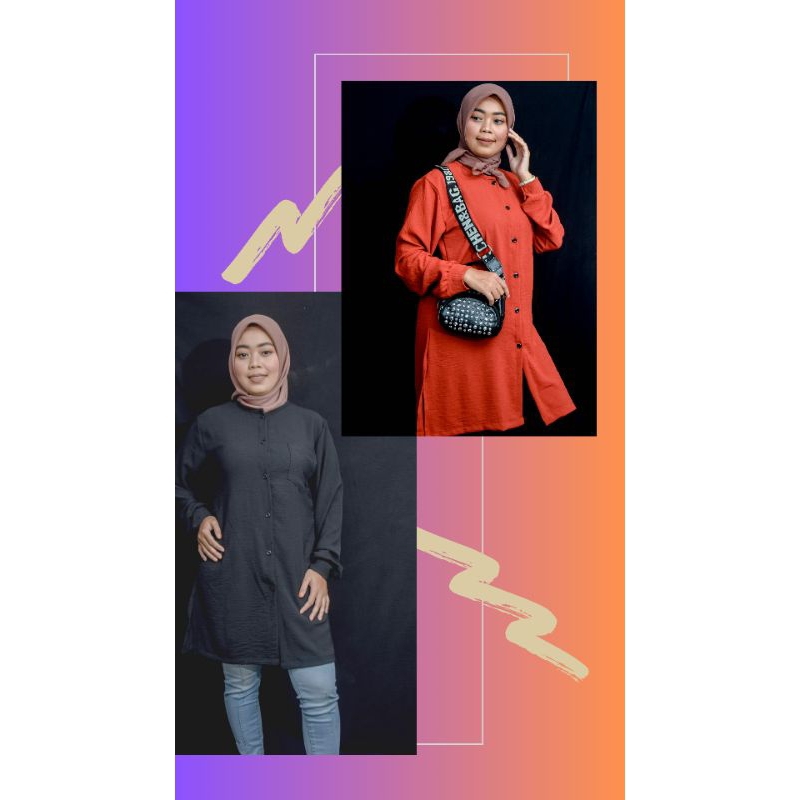 Tunik ayulia Tunik lengan panjang,kekinian,keren dan viral,untuk ABG remaja  /Tunik model baru 2023/