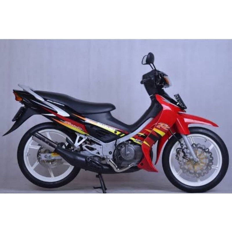 striping suzuki satria hiu Lscm merah hitam