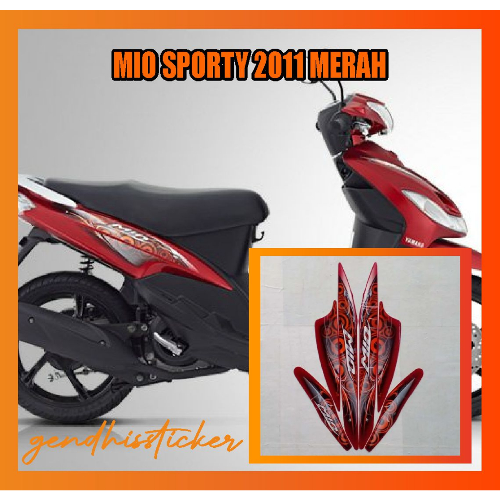 striping motor mio sporty 2012 merah
