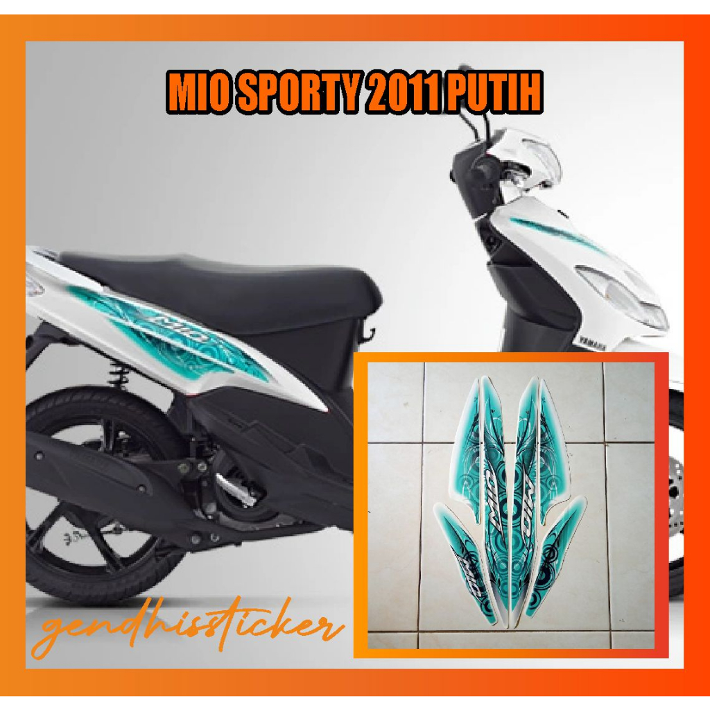 striping motor mio sporty 2011 putih