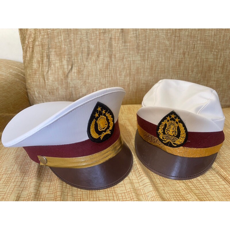 TOPI POLISI ANAK PERWIRA/TOPI POLISI ANAK LIST GOLD/TOPI PROFESI ANAK