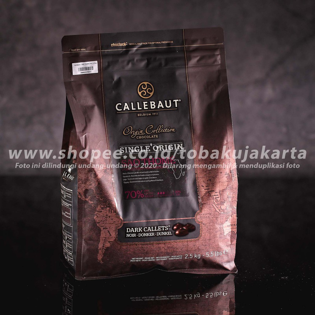 

Callebaut Chocolate Couverture SAO THOME 70% 1kg Single Origin Cocoa