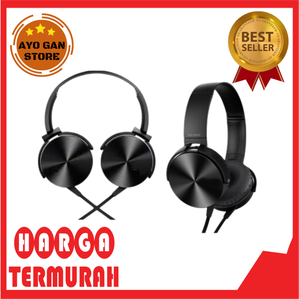 Headphone SONY Extra Bass MDR-XB450AP / Stereo Headphone Extra Bass PPT-450 + Mic Pack Plastik