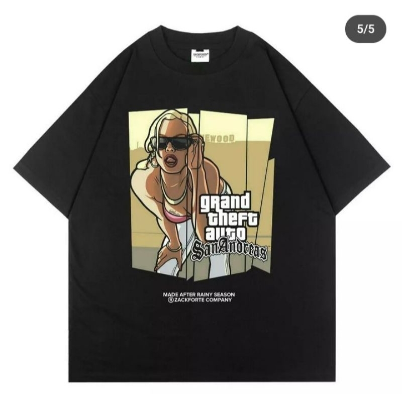 T-shirt black oversize pria & wanita