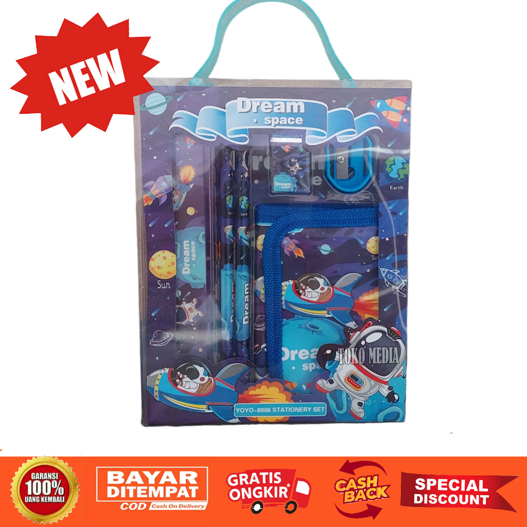 Paket Study Set Alat Tulis Anak Motif Astronot