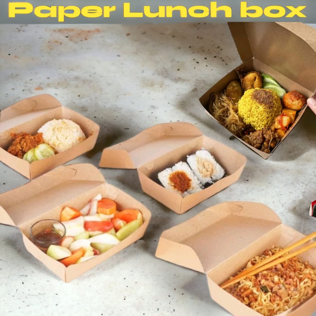 PAPER LUNCH BOX MEDAN , UKURAN XS - S - M - L - XL