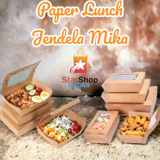 PAPER LUNCH BOX JENDELA MIKA MEDAN , UKURAN M - L