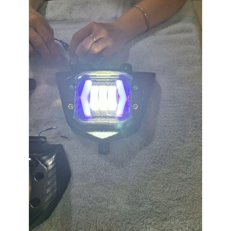 lampu headlamp depam daymaker + cover klx crf wr panah samping pnp