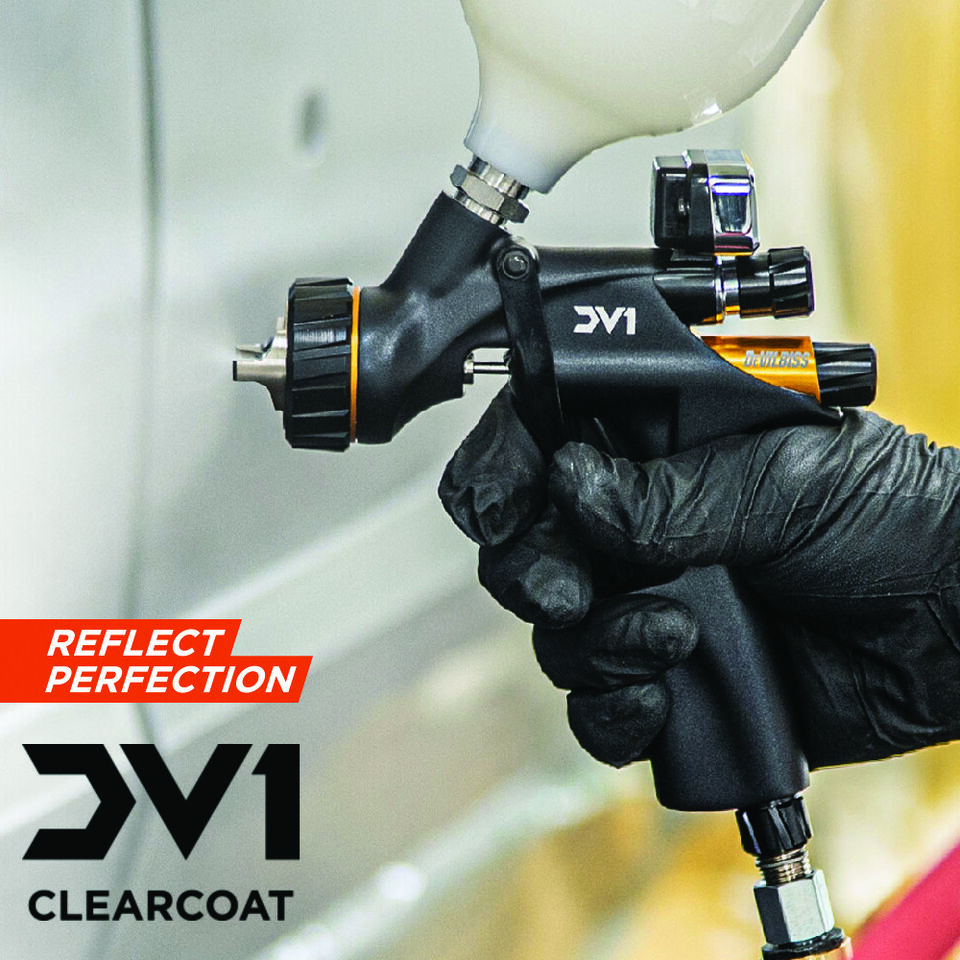 DEVILBISS DV1-C+ Clearcoat Digital HVLP Plus Gravity Feed Spray Gun 1.3mm Tip