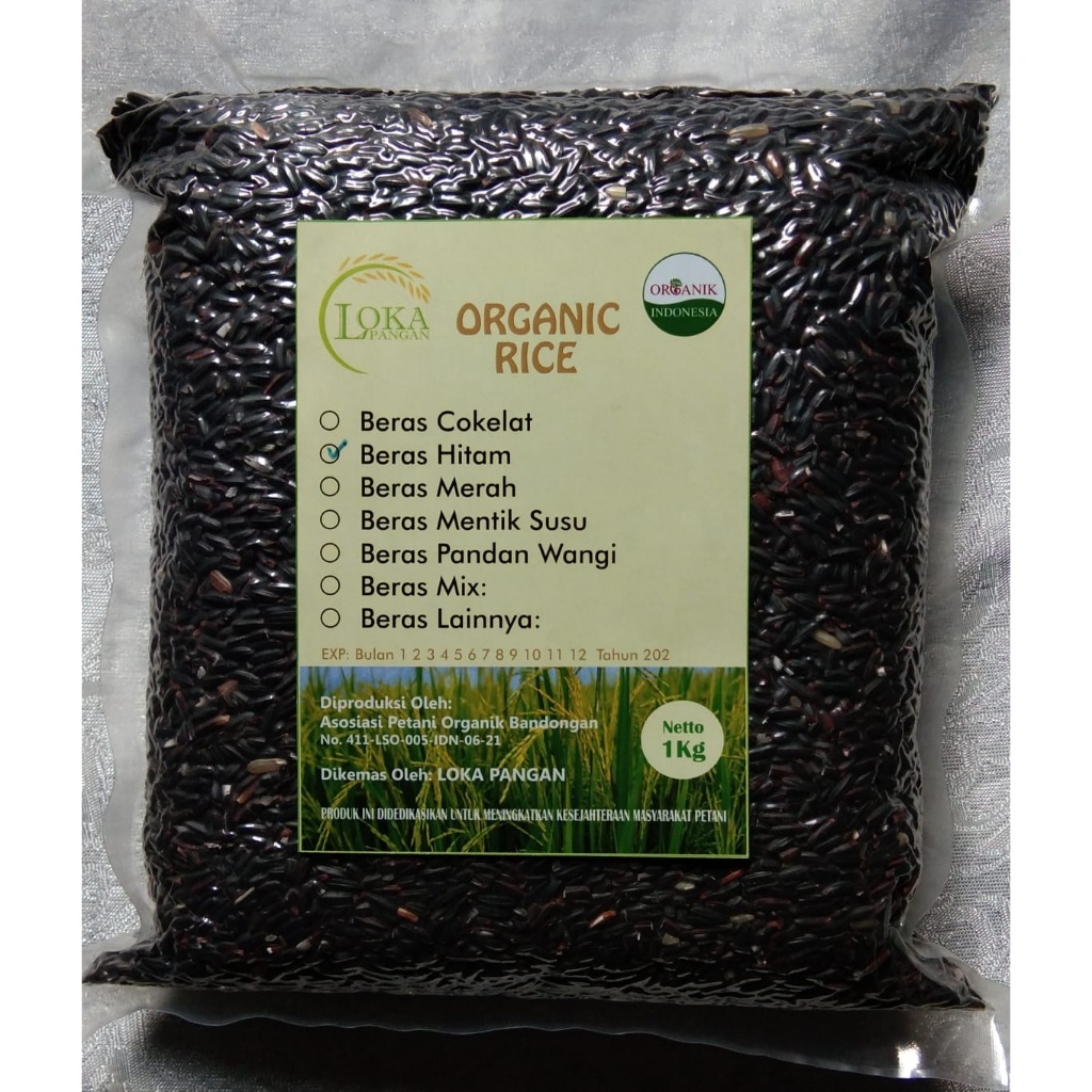 

BERAS HITAM ORGANIK | ORGANIC BLACK RICE | BERAS IRENG ORGANIK | BERAS ORGANIK KEMASAN 1 KG