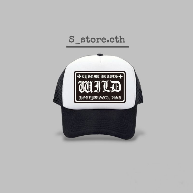 Topi Jaring trucker chrome hearts sablon WILD Pria/wanita