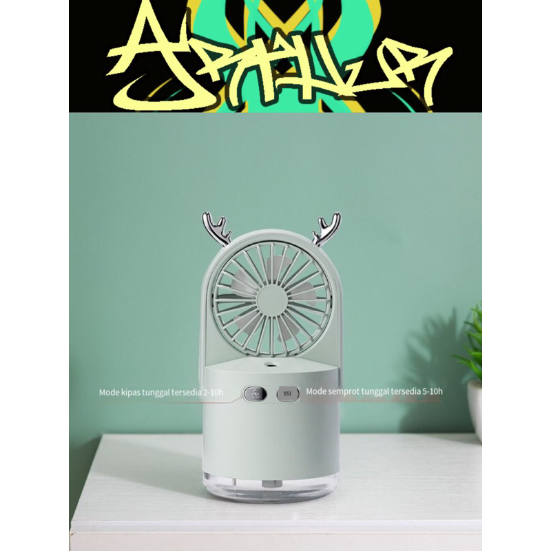 Arthur Kipas Angin Nano Spray Mist Sprayer Mini Fan Facial USB Rechargeable Kipas Angin Estetik Unik