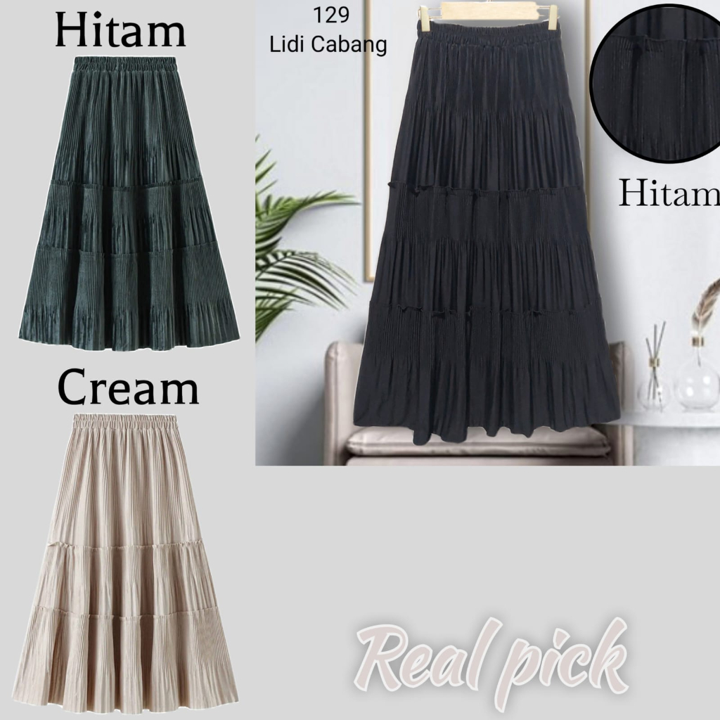 [ 129 ]  Rok Plisket layer 3 susun / plisket layer 3 susun PREMIUM