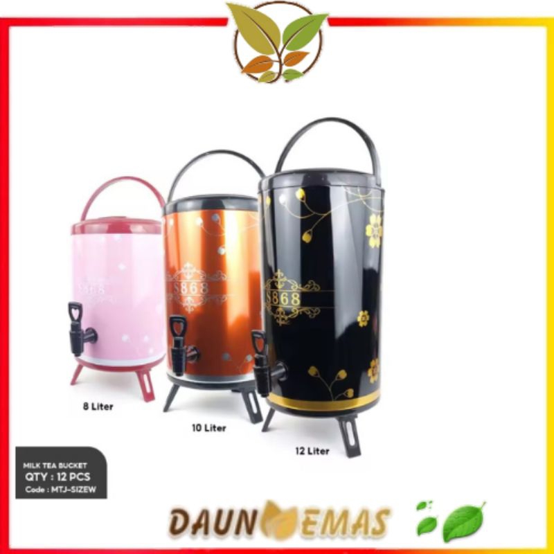 8 Liter Milk Tea Bucket Motif Warna - Milktea Jar Dispenser Air Serbaguna