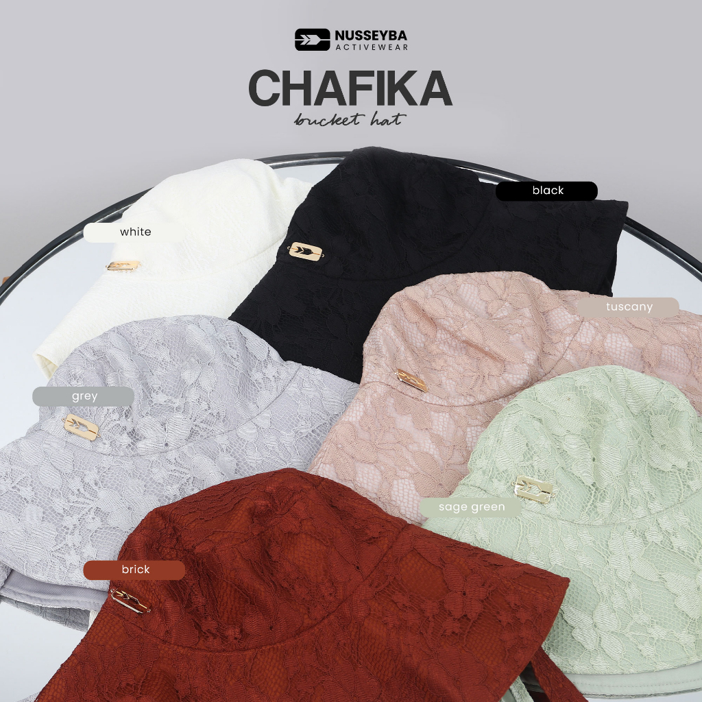 Chafika Bucket by Nusseyba / Bucket Hat / Topi Cantik / Topi Perempuan / Topi MUslimah
