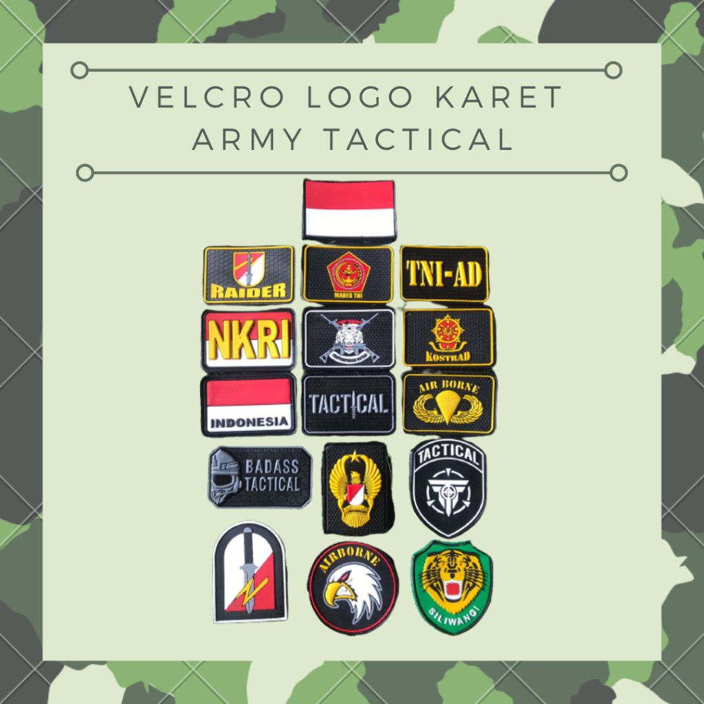 Patch Rubber Logo TNI-AD/KOSTRAD/RAIDER/INDONESIA/TACTICAL Tempelan Emblem