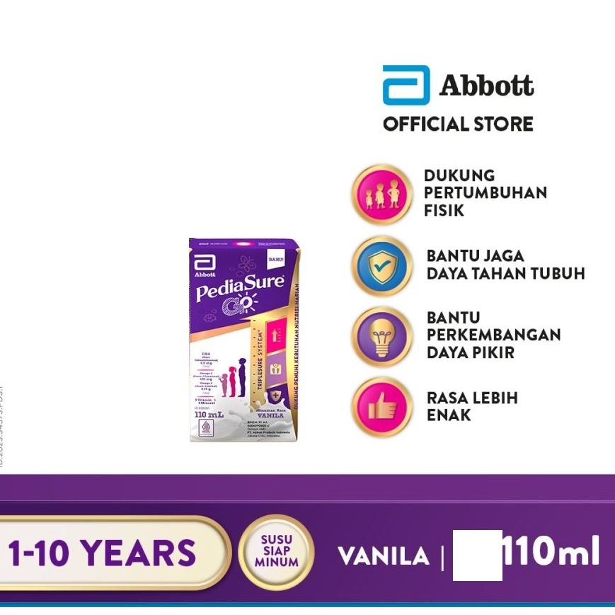 

Pediasure GO TETRA 110 ml VANILA Susu UHT