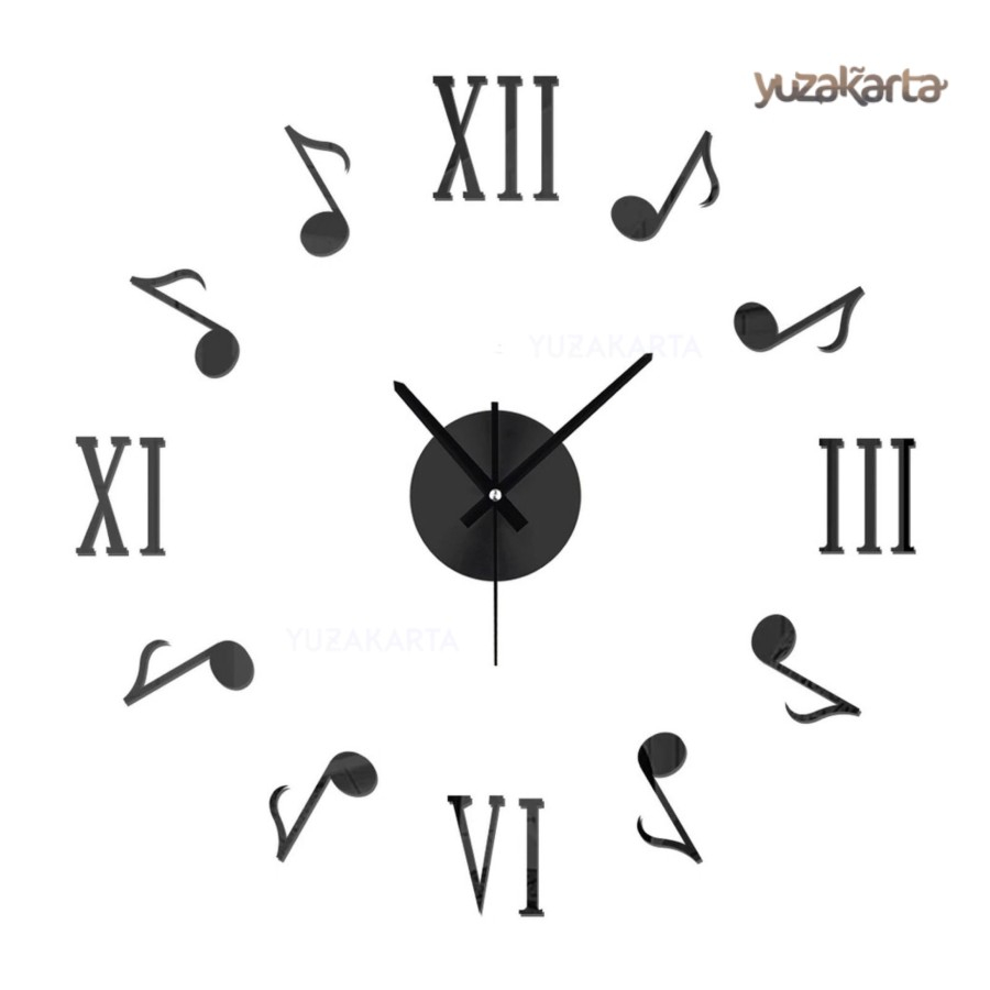 JAM DINDING DIY CLOCK JAM TEMPEL QUAVER NOTE MUSIK MUSIC NOT BALOK