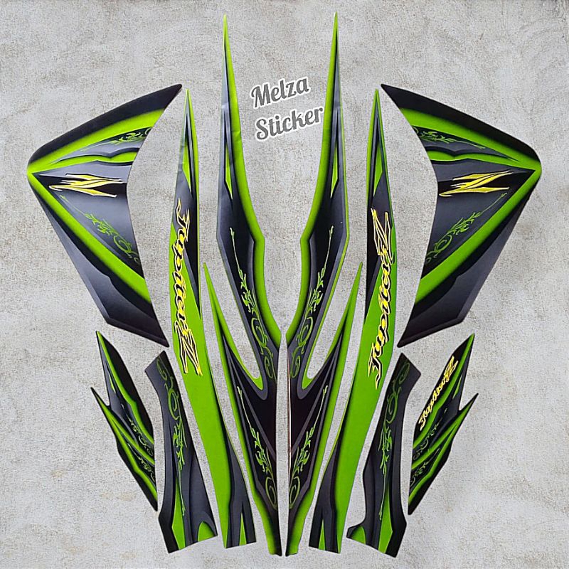 Stiker Striping Motor Jupiter Z Robot 2010 Hijau Sticker Lis Body Standar