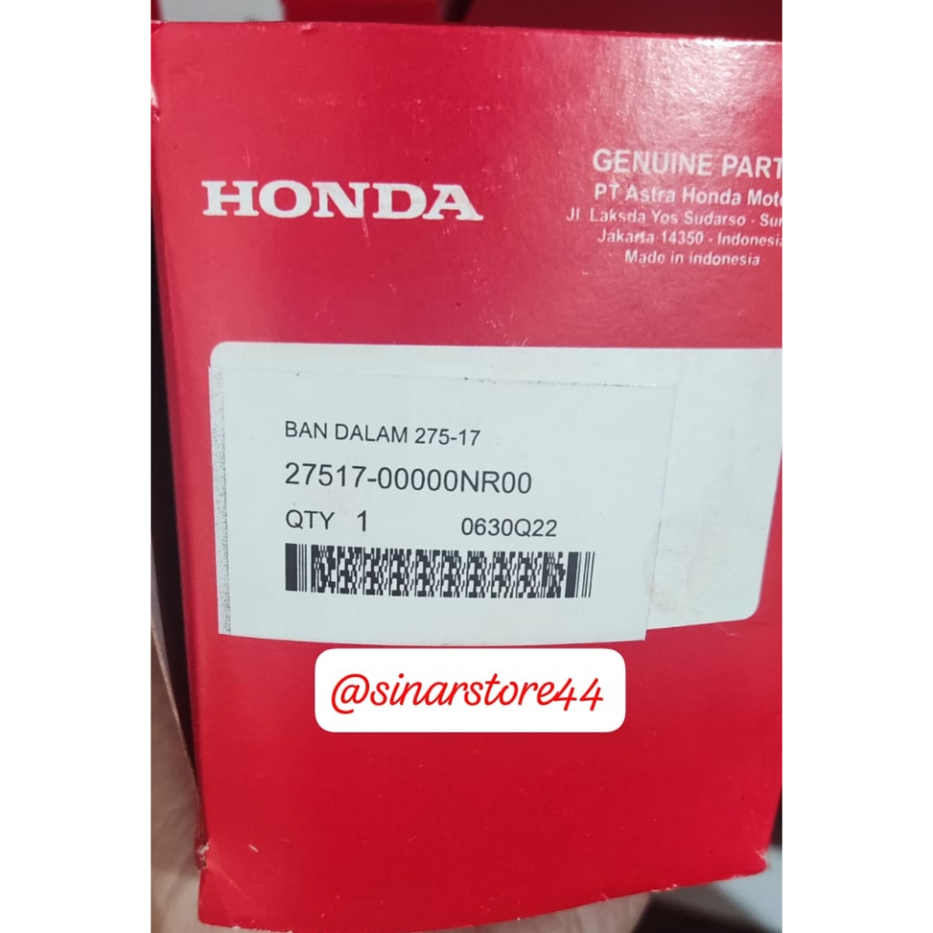 Ban Dalam AHM 275-17 / Ban Dalam Honda Ukuran 275-17