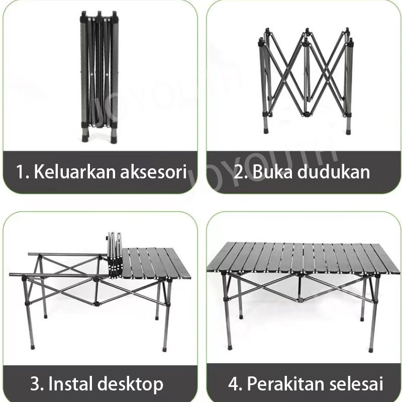 【Ready Stock】Meja Lipat Outdoor Meja portabel stabil Aluminium Meja Lipat Camping