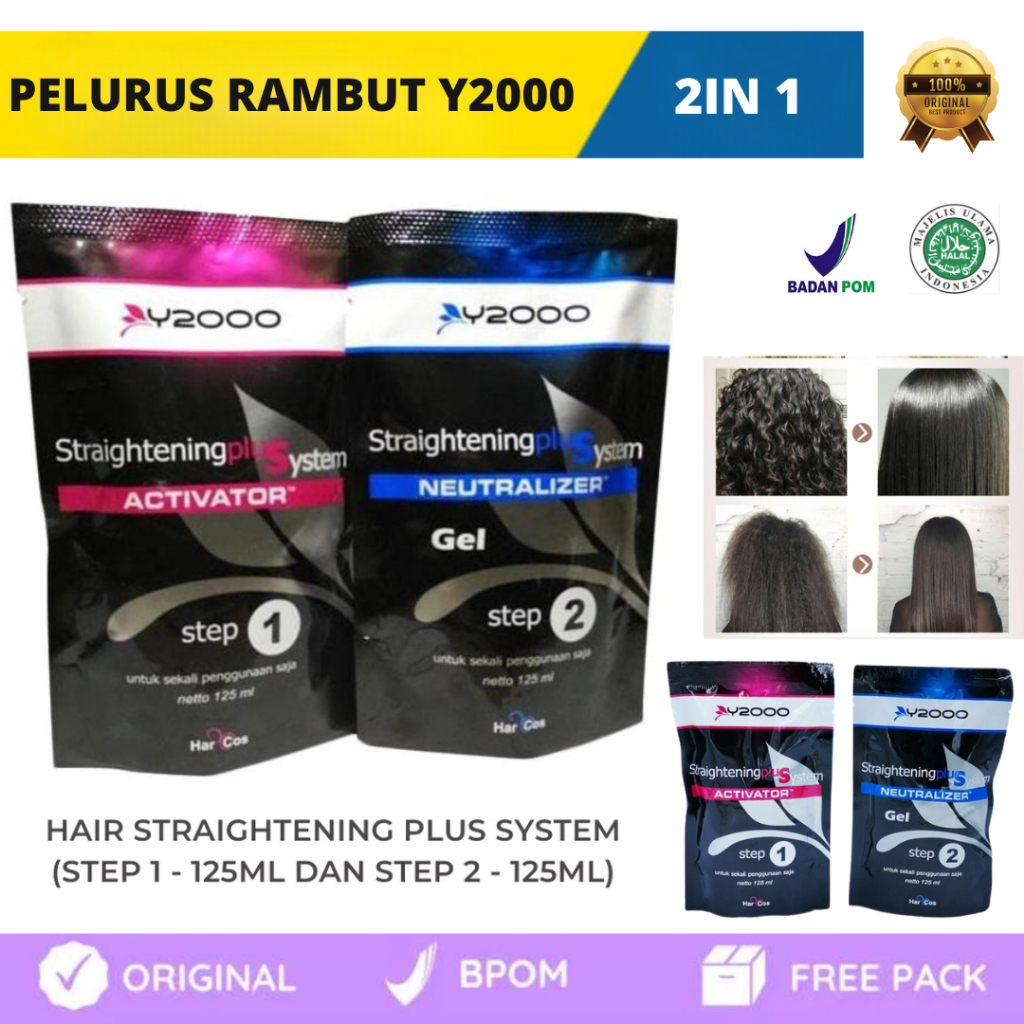𝗤𝗨𝗘𝗘𝗡𝗖𝗢𝗦𝗠𝗘𝗧𝗜𝗖𝗦 - Pelurus Rambut Y2000/ Pelurus Rambut Tanpa Catok / Pelurus Rambut Pria Permanen  100%ORIGINAL