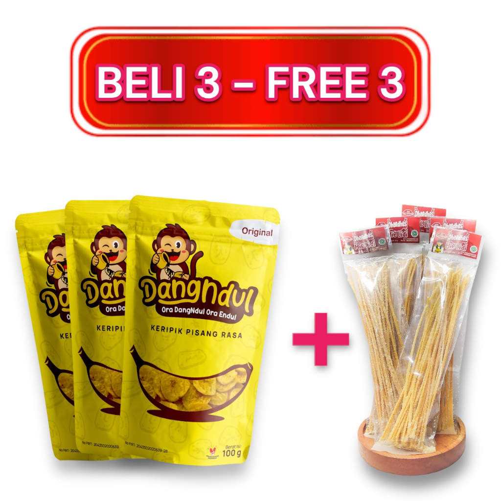 

BELI 3 KERIPIK PISANG DANGNDUL RASA ORIGINAL FREE 3 MIE LIDI DHARDHES 20G