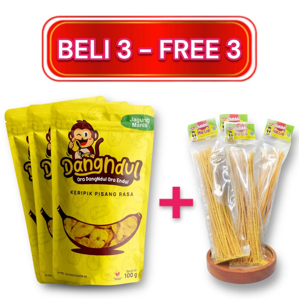 

BELI 3 KERIPIK PISANG DANGNDUL RASA JAGUNG MANIS FREE 3 MIE LIDI DHARDHES 20G