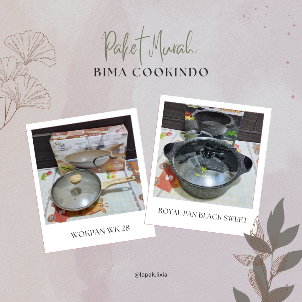 (BIMA COOKINDO) PAKET MURAH 1 SET PAN & WOKPAN (FREE BONUS)