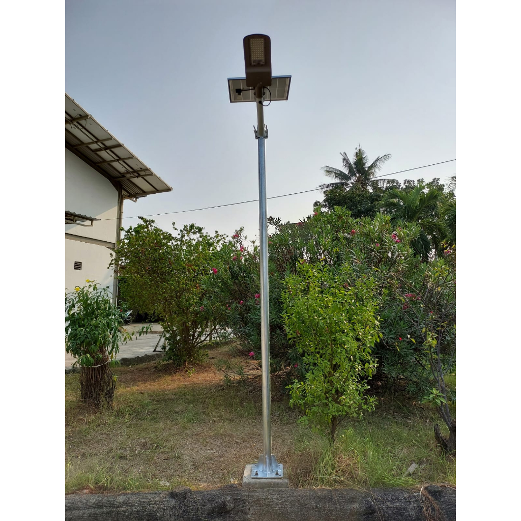 Paket Lampu Jalan PJU Solar Cell CMOS 3in1 + Tiang Lampu 4 Mtr Galvanize