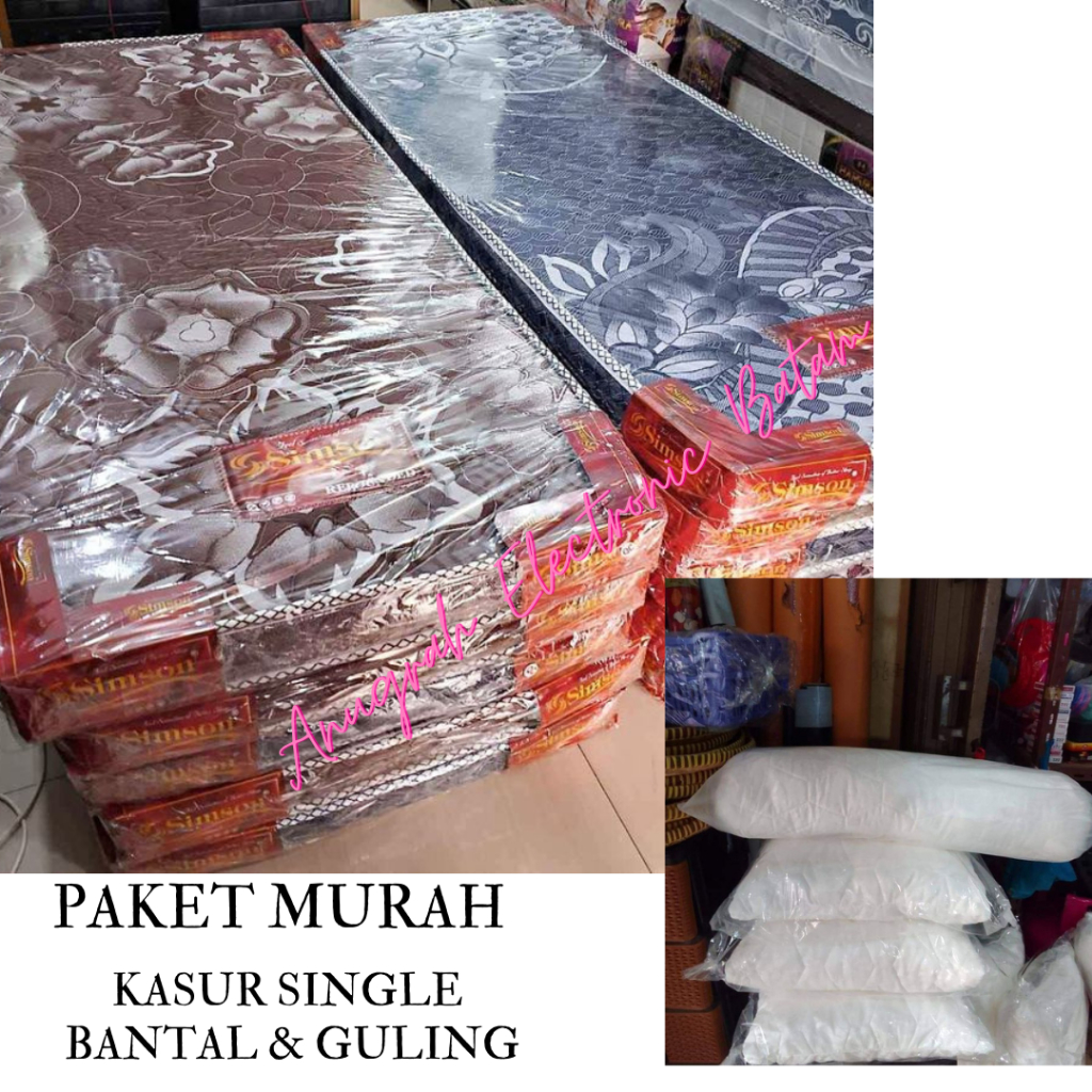 Kasur Single Full Busa set Guling Bantal 75 X 190cm Matras Kasur 1 Orang Set BATAM